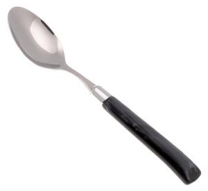 Giada Model Table/Soup Spoon Set of 6 Pieces in 18.10 Steel Length 26 cm PMMA Handle Dishwasher Safe Black