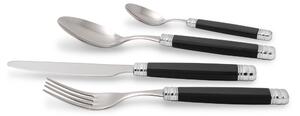 Rivadossi Rossini Cutlery Set 24 Pieces with PA Handle and 18.10 AISI304 Stainless Steel Body 2.5 mm in Black Cardboard Box