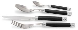 Rivadossi Rossini Model 4-Piece Cutlery Set with PA Handle and 18.10 AISI304 Stainless Steel Body 2.5 mm in Black Cardboard Box