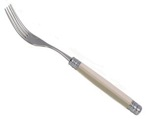 Rossini Table Fork Set of 6 Pieces in 18.10 AISI430 Stainless Steel Length 26 Polyamide Handle with Metal Ring Dishwasher Safe Ivory