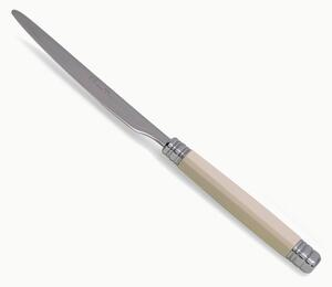 Serrated Table Knife MOD ROSSINI Set of 6 Pieces in 18.10 Steel Length 26 cm Handle in PA Dishwasher Safe Ivory Colour