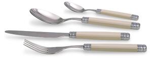 Rivadossi Rossini Model 24 Piece Cutlery Set with PA Handle and 18.10 AISI304 Stainless Steel Body 2.5 mm in Ivory Coloured Cardboard Box