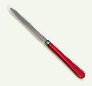 Serrated Table Knife MOD Giulietta Set of 6 Pieces in 18.10 Steel Length 23 cm PBT Handle Dishwasher Safe Red Colour