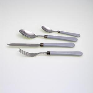 GIULIETTA 4-Piece Coloured Cutlery Set in 18/10 Stainless Steel with 1.5 mm Grey Acrylic Handle