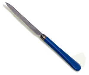 Serrated Table Knife MOD Giulietta Set of 6 Pieces in 18.10 Steel Length 23 cm Handle in PBT Dishwasher Safe Colour Blue