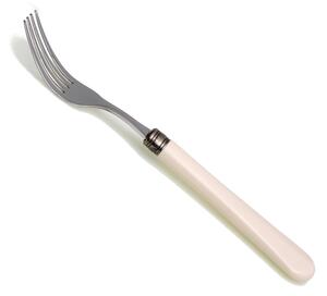 Giulietta Model Table Fork 6 Piece Set in 18.10 Steel Length 21 cm PBT Handle Dishwasher Safe Ivory Colour