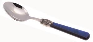 ELENA Coffee Spoon Set of 6 spoons in 18.10 AISI430 steel Length 16.5 cm handle in Polymethylmethacrylate PMMA with metal ring dishwasher safe Blue