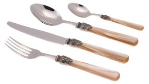 ELENA 24-Piece Colourful Cutlery Set in 18/10 Stainless Steel with 1.5 mm Thick Champagne-Coloured Methacrylate Handle