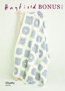 Bonus Chunky Noughts and Crosses Crochet Blanket Pattern Leaflet