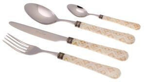 Boston Coloured Cutlery Set 24 Pieces in 18/10 Stainless Steel with 2.5 mm Thick Multicolour Methacrylate Handle