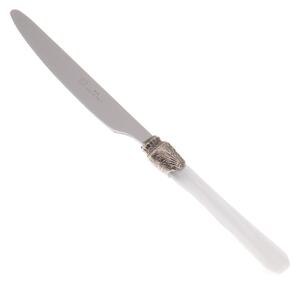 Serrated Table Knife Penelope Model Set of 6 Pieces in 18.10 Steel Length 26 cm PPMA Handle Dishwasher Safe Colour White Penelope