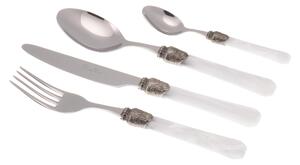 Penelope Coloured Cutlery Set 24 Pieces in 18/10 Stainless Steel with 2.5 mm Thick White Methacrylate Handle