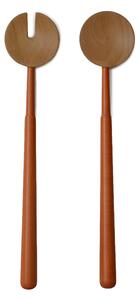 Alder Wood Salad Serving Set 34x6.5 cm Not Dishwasher Safe Natural Wood Colour