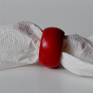 Hand-Turned Wooden Napkin Rings in Natural Mature Colour, 1 Piece, 4.5 cm Diameter, Red Colour