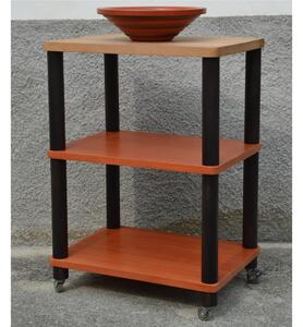 Wooden Kitchen Trolley with Solid Shelves 50x70xh100 Mahogany Wood Coloured and Solid Wengh� Paprika Shelves
