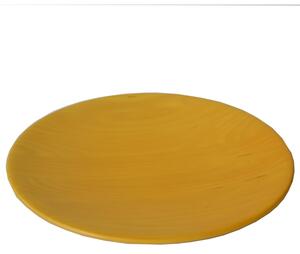 Alder Wood Fruit Bowl, Yellow, 40cm Diameter x 3.5cm Height