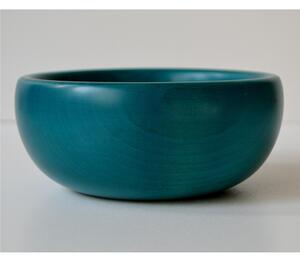 Hand-turned Wooden Salad Bowl � 14xh6 cm, Painted with Water-based Azure Paint for Ice Cream Cups
