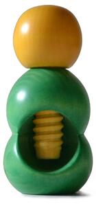 Hand-Turned Linden Wood Rompinoce SFERA Nutcracker 5.5xh12 cm Bicolour Green Yellow