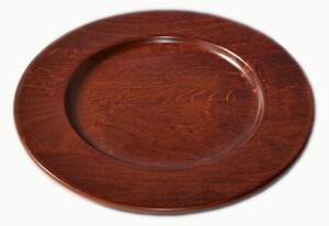 Solid Lime Wood Underplate � 32xh 3.2cm, Each Plate Individually Handcrafted and Turned - Mahogany