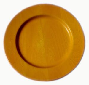 Solid Lime Wood Underplate � 32xh 3.2cm, Handcrafted and Individually Turned, Yellow