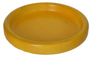Hand-Turned Solid Wood Bowl Medium � 34xh 6 cm for Fruit Bowl or Tray, Yellow Colour - baslotto