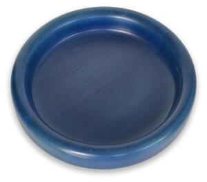 Hand-Turned Solid Wood Bowl Medium � 34xh 6 cm for Fruit Centre or Tray, Blue Colour - baslotto