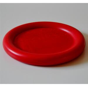 Hand-Turned Lime Wood Coaster 13xh1.5 cm, Can Also Be Used as a Bread Plate, Red Colour