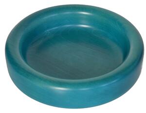 Hand-Turned Solid Wood Bowl, Small � 26xh 6 cm, Ideal as Fruit Bowl or Tray, Blue Colour, Name: baslotto