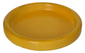 Hand-Turned Solid Wood Bowl Big � 42xh 6 cm for Centerpiece Fruit Bowl or Tray, Yellow Colour - baslotto