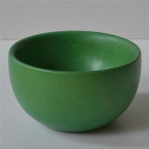 Hand-turned Solid Wood Bowl � 10xh 06 cm for Fruit Salad, Ice Cream, Crudit�, Appetisers Green