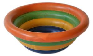 Multicolour Arena Fruit Bowl Salad Bowl 34xh 12 cm with Alder Wood, Each Ring Individually Hand-Turned, Wood Colour Multicolour Orange