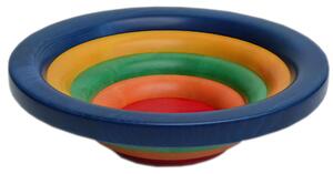 Centre Table Fruit Bowl Arena Multicolor Diameter 30xh 10 cm with Alder Wood, Each Ring Individually Hand-Turned, Multicolour Blue Wood