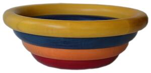 Multicolour Fruit Bowl Salad Bowl Arena with 34xh 12 cm Diameter, Hand-Turned and Worked Alder Wood in Multicolour Yellow