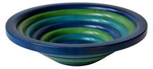 Centre Piece Fruit Bowl, Salad Bowl ARENA � 42xh 12 cm in Solid Lime Wood, Each Ring Individually Hand-Turned and Multicoloured