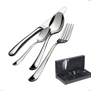 30-piece Settimocielo Lucido Bugatti Cutlery Set in Gallery Box, Polished 18.10 Chrome Steel, 4 mm Thickness