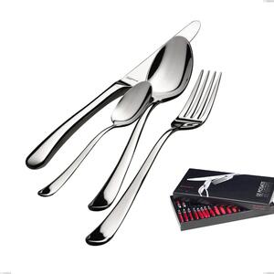 Settimocielo Lucido Bugatti 24 Pieces Cutlery Set in Box, Polished Chrome Stainless Steel 18.10, 4 mm Thickness