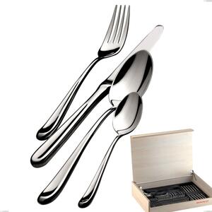 Madeira Case 49 Pieces Futura Lucido Bugatti Cutlery, Polished 18.10 Chrome Steel