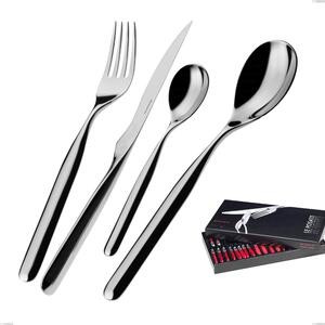 Vidal Bugatti Gallery Boxed Cutlery Set 24 Pieces, 18.10 Polished Chrome Stainless Steel