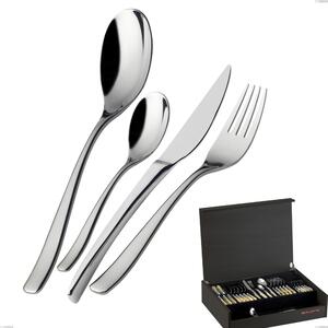 49-piece cutlery set in wenge wood case Amalfi Lucido Bugatti, 18.10 chrome polished stainless steel