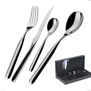 30-Piece Cutlery Set in Gallery Box Vidal Bugatti, 18.10 Polished Chrome Stainless Steel