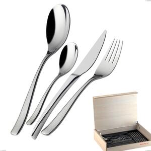 Madeira Case 49 Pieces Amalfi Lucido Bugatti Cutlery, 18.10 Polished Chrome Steel