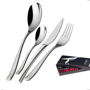 24-piece cutlery set in glossy Amalfi Lucido Bugatti box, 18.10 polished chrome steel