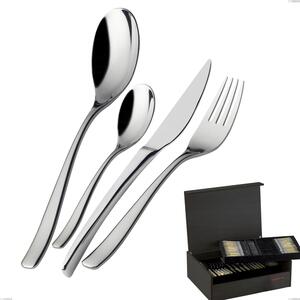 75 Piece Cutlery Set in Wenge Wood Case Amalfi Lucido Bugatti, 18.10 Polished Chrome Steel