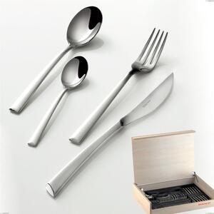 Madeira Case 49 Pieces Caprera Bugatti Cutlery, 18.10 Polished Chrome Steel