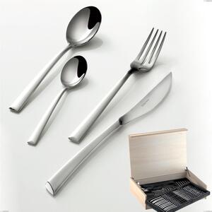 Madeira 75 Piece Cutlery Set Caprera Bugatti, 18.10 Polished Chrome Steel