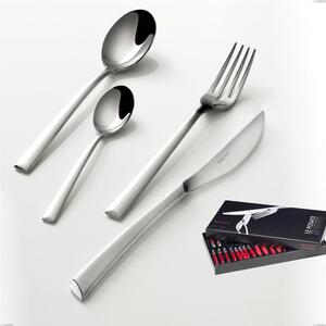 Caprera Bugatti 24-piece cutlery set in box, 18.10 polished chrome steel
