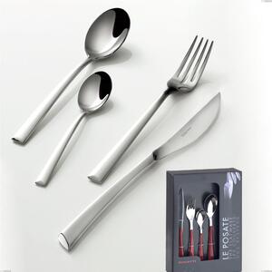 Caprera Bugatti 24 Piece Cutlery Set in Showcase Packaging, 18.10 Polished Chrome Steel