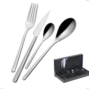 30-Piece Cutlery Set in Gallery Box Sintesi Bugatti, 18.10 Polished Chrome Stainless Steel