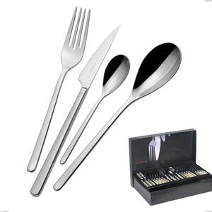 Bugatti Sintesi Gallery Cutlery Set 49 Pieces in Box, 18.10 Polished Chrome Steel