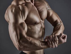 Photography Portrait of muscular male bodybuilder., Mike Harrington